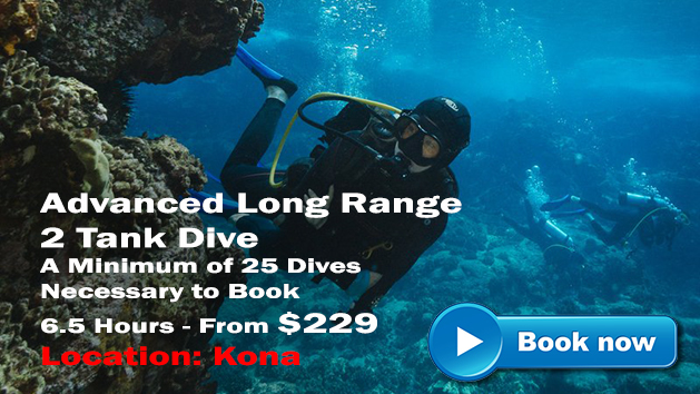Advanced Long Range SCUBA Dive in Kona Hawaii.