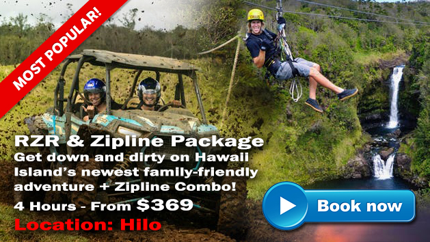 RZR and Zipline Combo Package. Fun in the Sun! All day Adventure in Kona or Hilo hawaii.