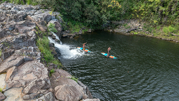 Swim and Kayak at UmaUma Falls with Hawaii Adventure Tours. Sells Out Daily